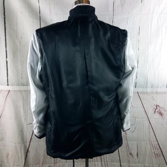 Chaps 46L Wool Blend 2 Metal Button Black Suit Blazer Sport Coat - Picture 9 of 10